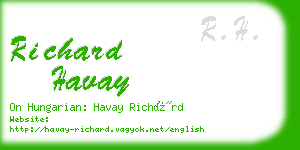 richard havay business card